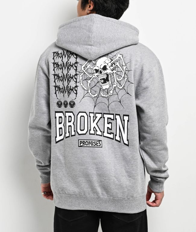 Broken promises trio outlet red tie dye hoodie