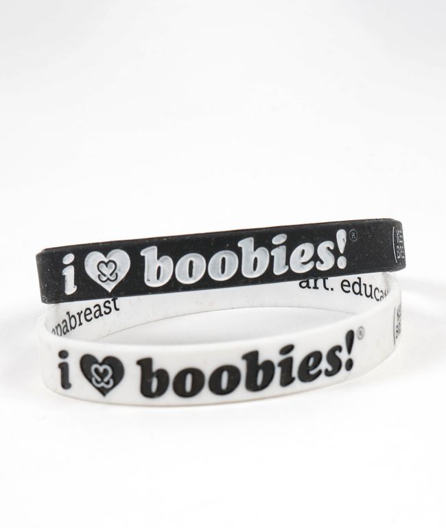 Keep A Breast Foundation I Heart Boobies Black & White Mini Pack Bracelets