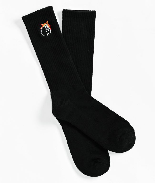 Adam Bomb Logo Black Crew Socks - Adam Bomb
