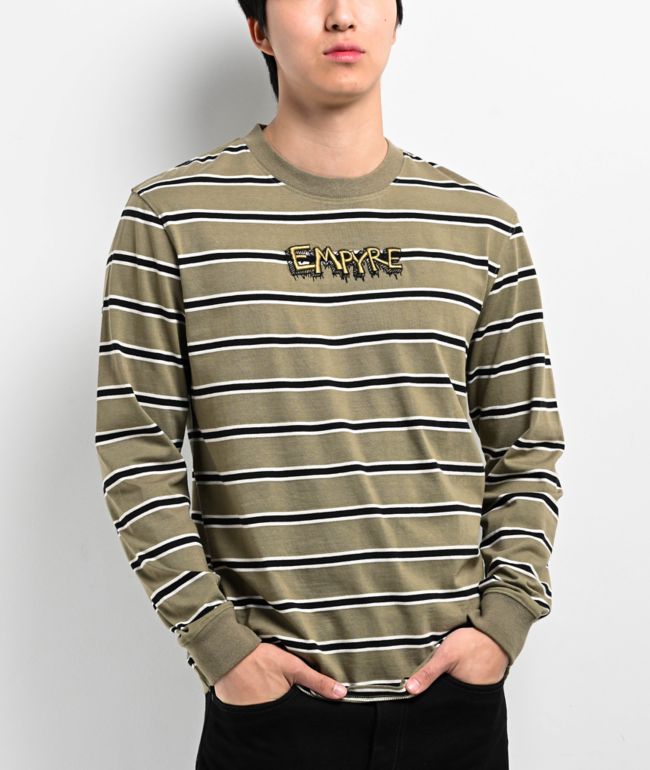 Empyre Stove Top Green Stripe Long Sleeve Knit T-Shirt - Empyre