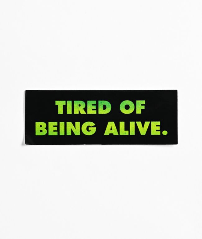 Flying Coffin Tired Sticker - Flying Coffin