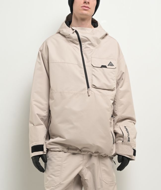 ジャケット・アウター Stone  Brushed Anorak jacket Aperture Atlas Turquoise Aqua & Black 10K Anorak Snowboard Jacket