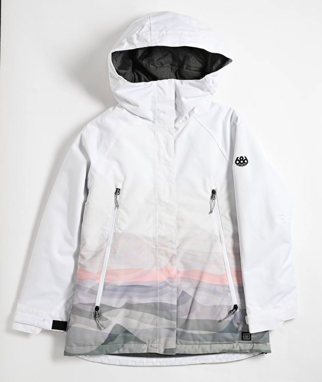 686 Fantasia 10K White Sierra Sunset Snowboard Jacket - 686