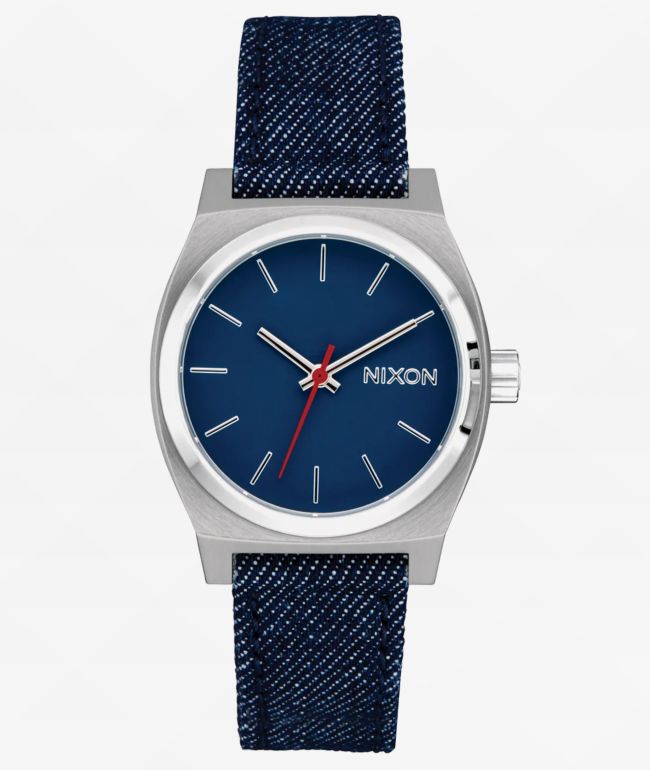 Nixon Medium Time Teller Silver, Indigo & Denim Analog Watch - Nixon Watches