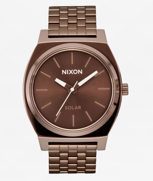 Nixon Time Teller Solar Chocolate & Cappuccino Analog Watch - Nixon Watches