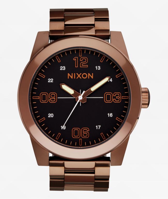 Nixon Corporal Chocolate & Dark Roast Analog Watch - Nixon Watches