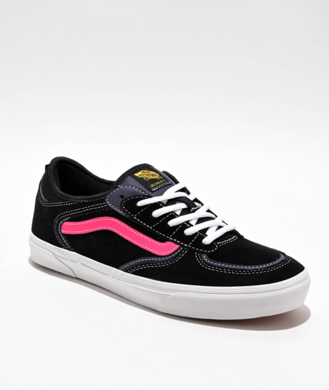 Vans Skate Rowley Suede Black & Pink Skate Shoes - Vans
