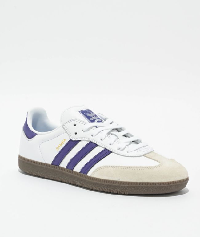 adidas Samba ADV Cloud White, Collegiate Purple & Gum Skate Shoes - adidas