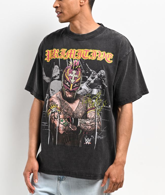 Primitive x WWE Rey Mysterio Black Wash Heavyweight T-Shirt - Primitive