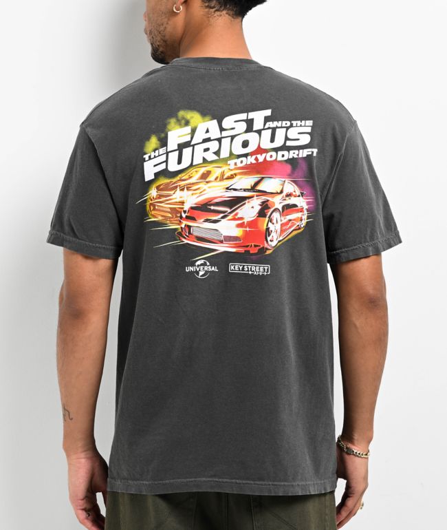 Key Street x Fast & Furious Tokyo Drift Black Wash T-Shirt - Key Street