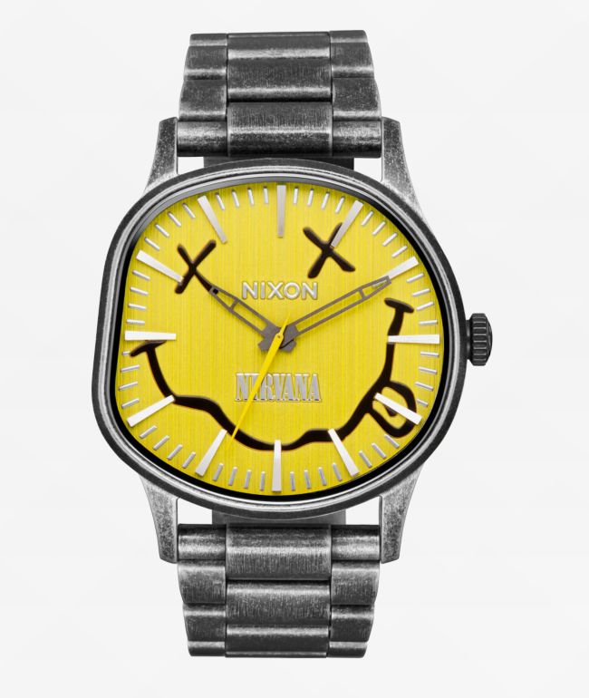Nixon x Nirvana Sentry Wobble Silver Analog Watch - Nixon Watches