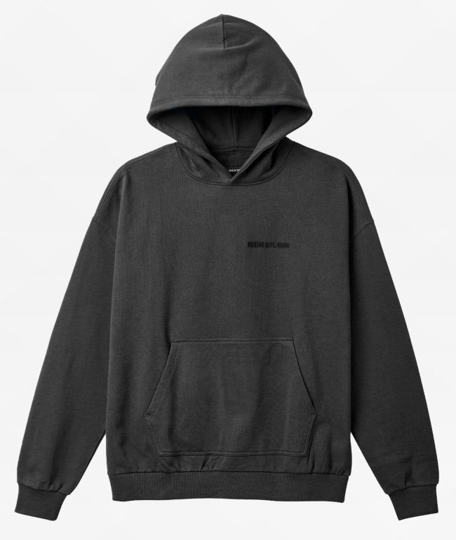Ninth Hall Fundamentals Black Wash Boxy Zip Hoodie | Zumiez