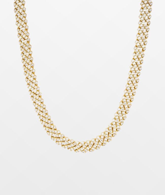 The Gold Gods Straight Diamond & Gold 8mm Cuban Chain Necklace - The Gold Gods