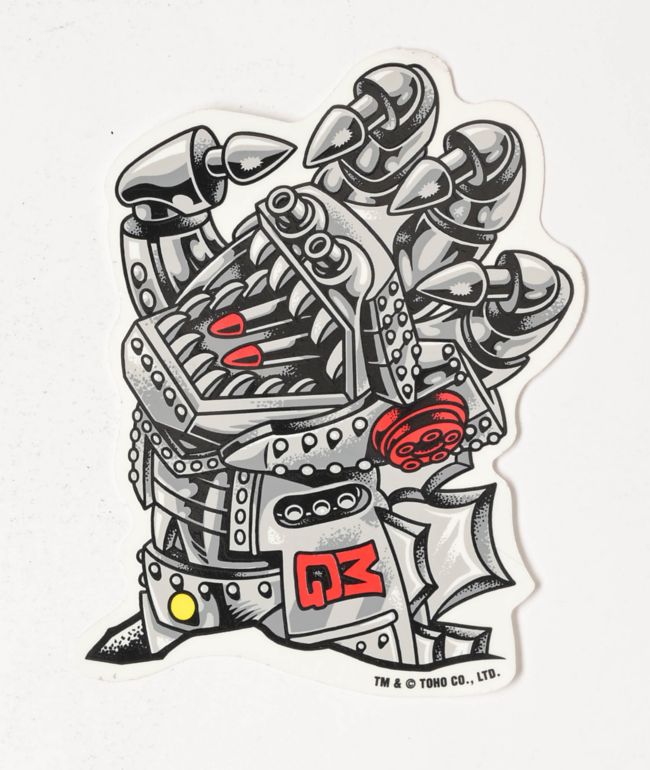 Santa Cruz x Godzilla Mechagodzilla Hand Sticker - Santa Cruz Skate