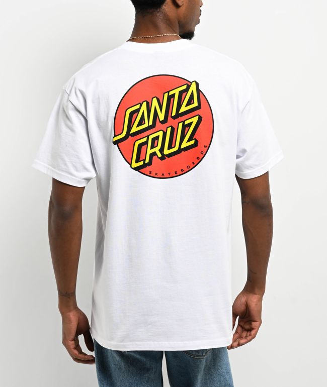Santa Cruz Classic Dot White T-Shirt - Santa Cruz Skate