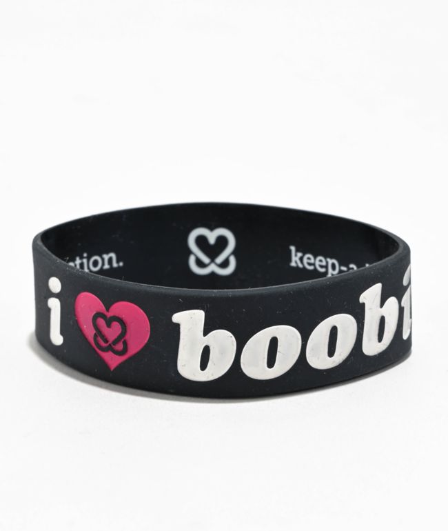 Keep A Breast Foundation I Heart Boobies Black, White & Pink Bracelet - Keep A Breast Foundation