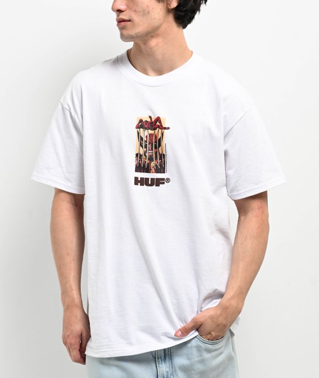 HUF x Deadpool Tear White T-Shirt | Zumiez