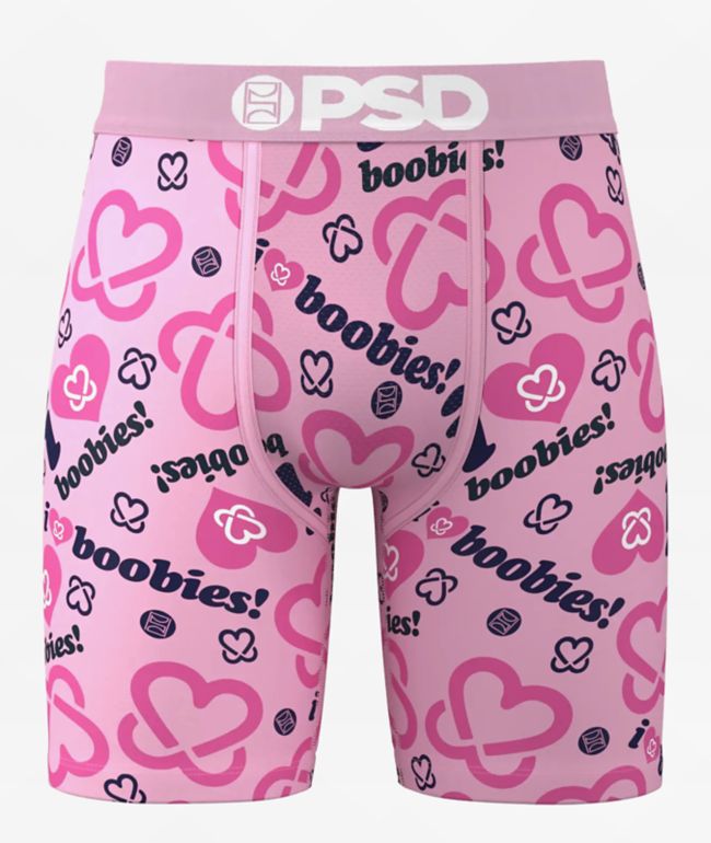 PSD x Keep A Breast Foundation I Heart Boobies Pink Boxer Briefs - PSD Underwear