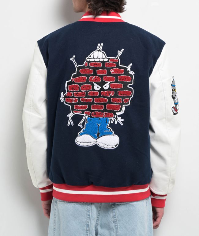 Empyre Brick Navy & White Varsity Jacket - Empyre
