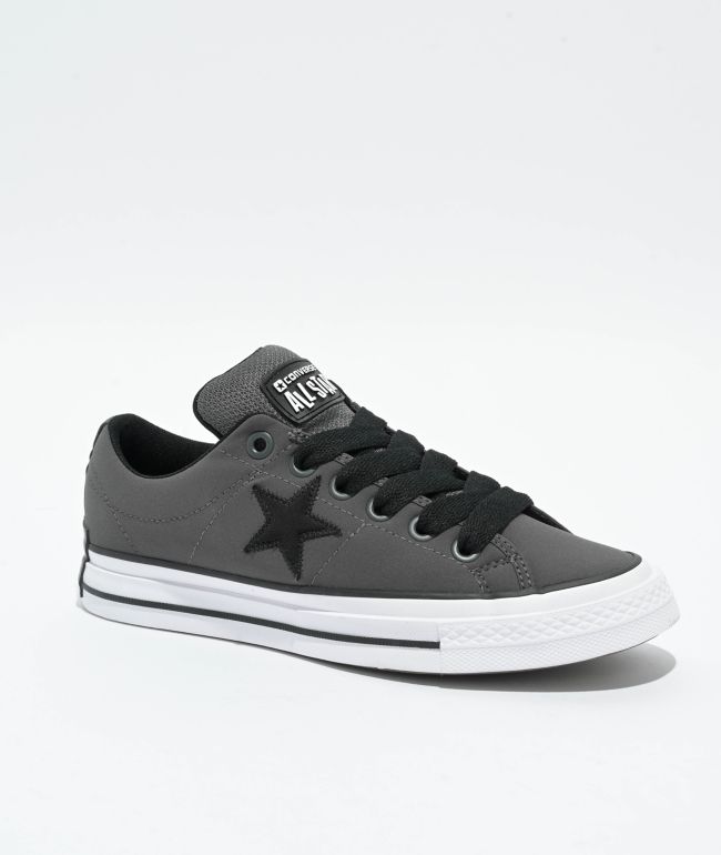Converse One Star Puffed Dark Matter, Black, & White Skate Shoes - Converse