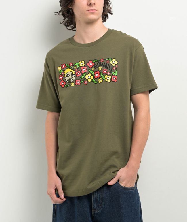Krooked Sweatpants Green T-Shirt - Krooked Skateboards