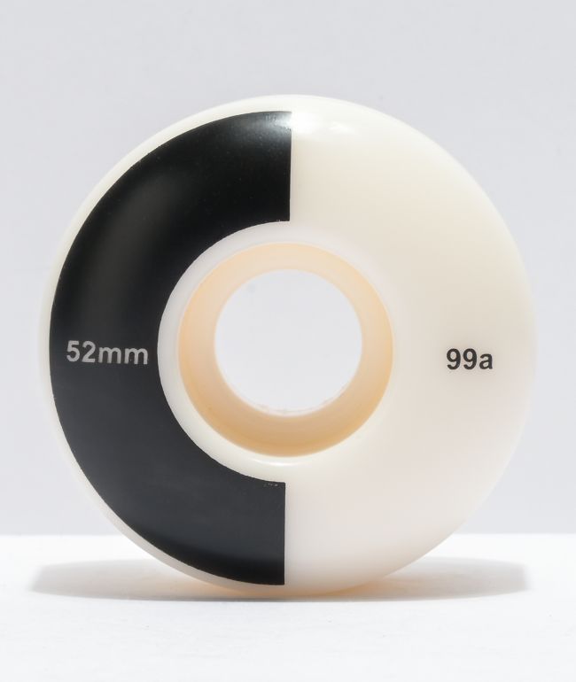 Mercer 52mm 99a Black & White Skateboard Wheels - Mercer