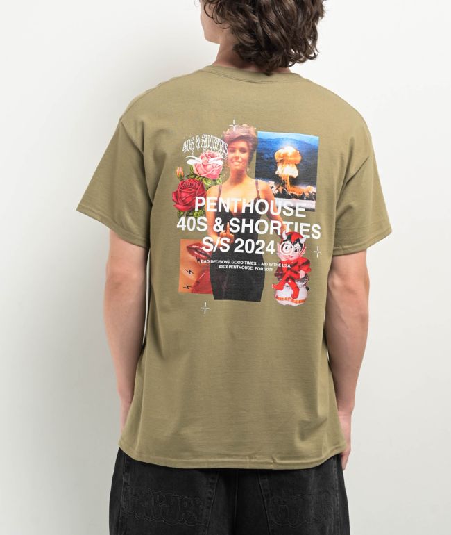 40s & Shorties x Penthouse Collage Green T-Shirt - 40s & Shorties