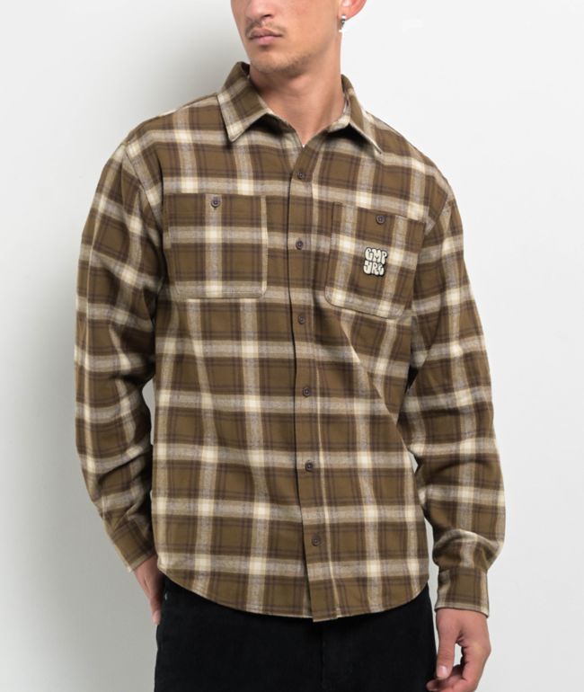 Empyre Browser Brown Plaid Flannel Shirt - Empyre