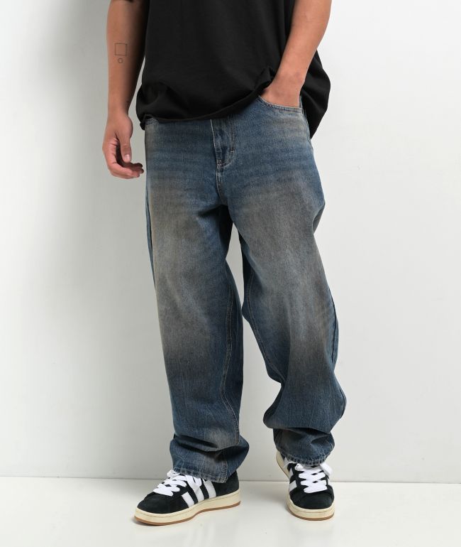 Empyre Dirty Wash Blue Ultra Loose Skate Jeans - Empyre