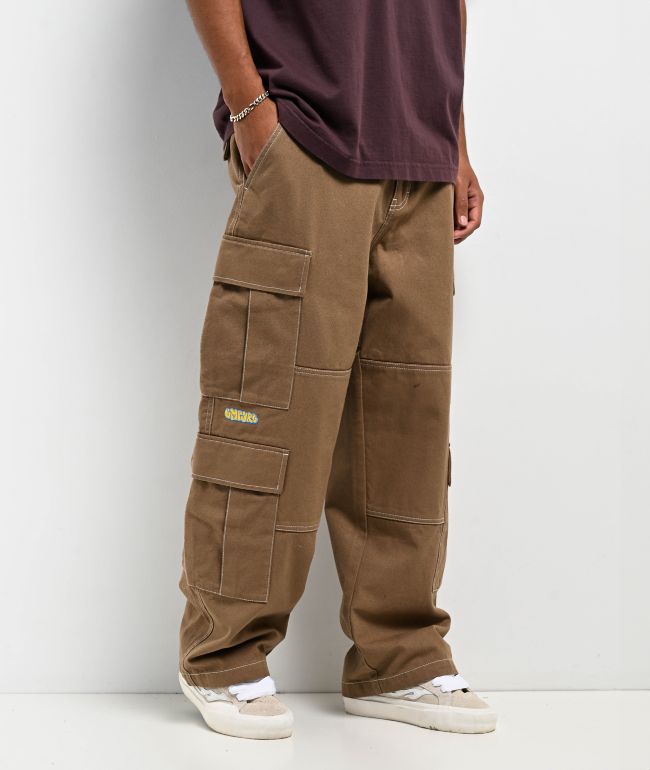 Empyre Canvas Khaki Ultra Loose Double Cargo Pants - Empyre