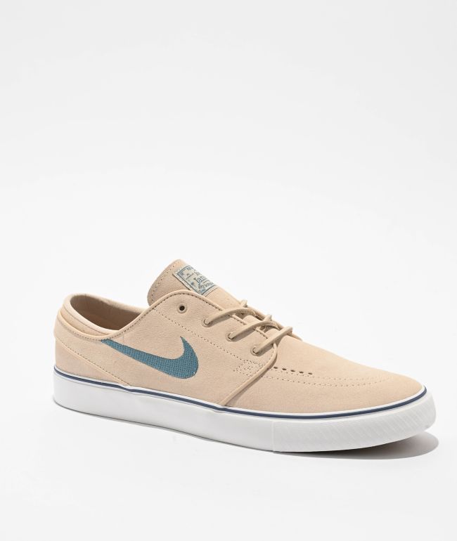 Nike SB Zoom Janoski OG+ Sandrift, Smokey Blue & White Skate Shoes - Nike