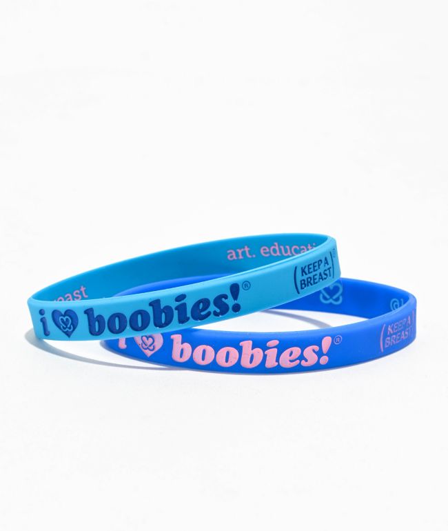Keep A Breast Foundation I Heart Boobies Baby Blue 2 Pack Bracelets - Keep A Breast Foundation