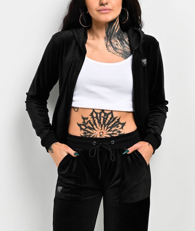 FB County Black Velour Track Pants | Zumiez