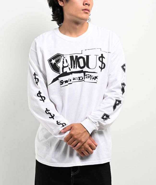 Famous Stars & Straps Cut And Paste White Long Sleeve T-Shirt - Famous Stars & Straps
