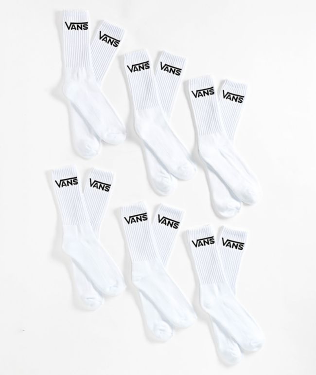 Vans Classic  6-Pack White Crew Socks - Vans