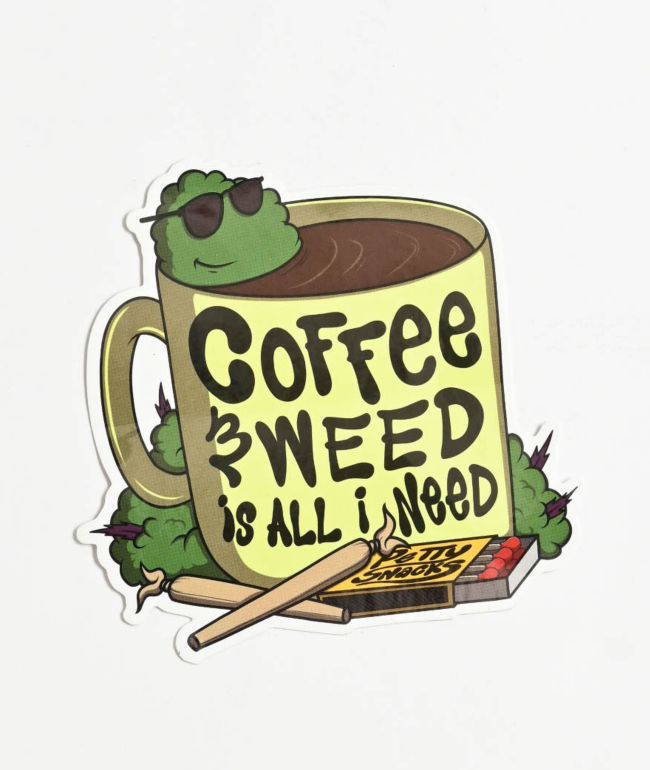 Petty Snacks Weed & Coffee Sticker - Petty Snacks