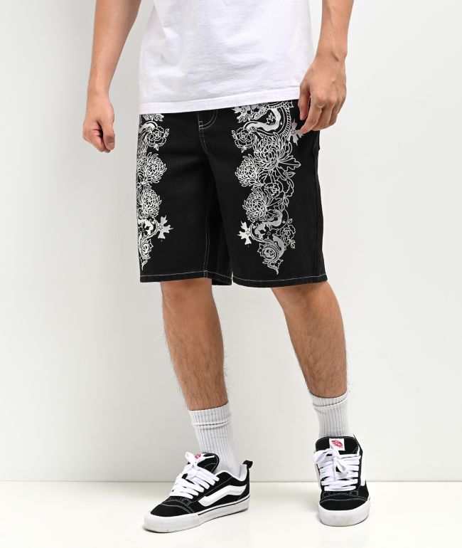 Ninth Hall Waylay Black Raw Denim Shorts - Ninth Hall