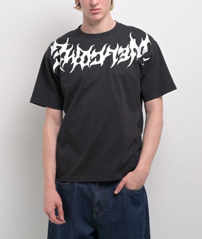Welcome Collar Black T-Shirt - Welcome Skateboards