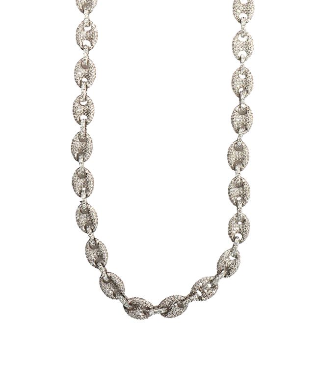 King Ice Iced Diamond Cut Miami Cuban Link 12mm Silver