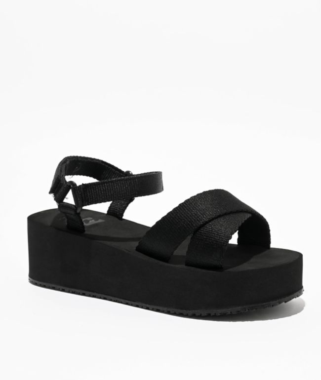 Billabong Kona Black Platform Sandals - Billabong