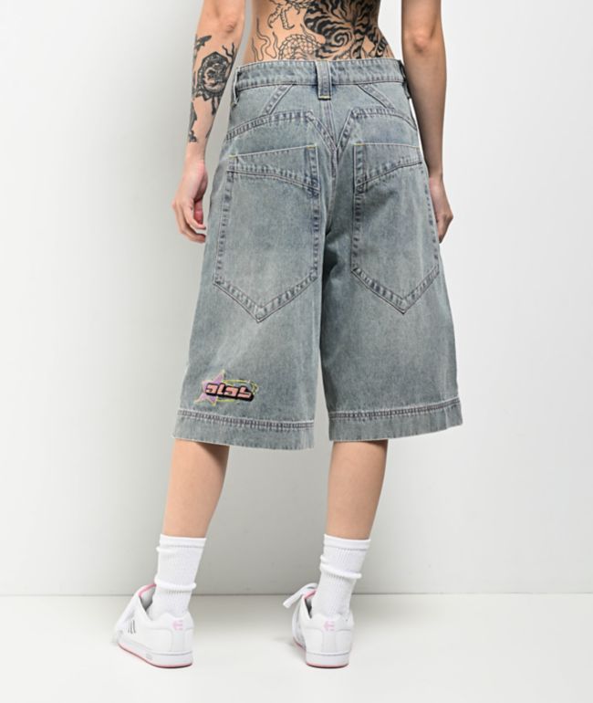 A.LAB Analog Star Cable Denim Shorts - A.LAB