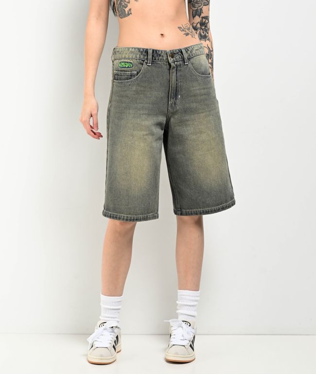 Empyre Sydney Petrol Wash Loose Fit Denim Shorts - Empyre