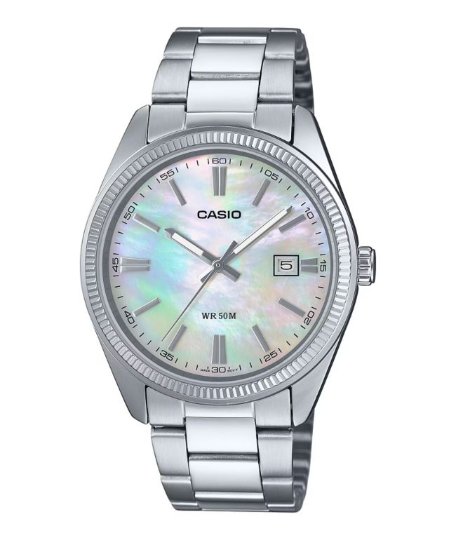 Casio MTP130PSC-7AVVT Silver & Shell Analog Watch - Casio