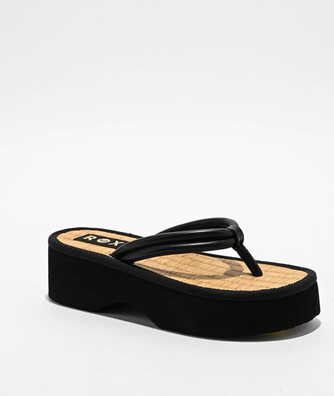 Roxy Ryana Black Platform Sandals - Roxy
