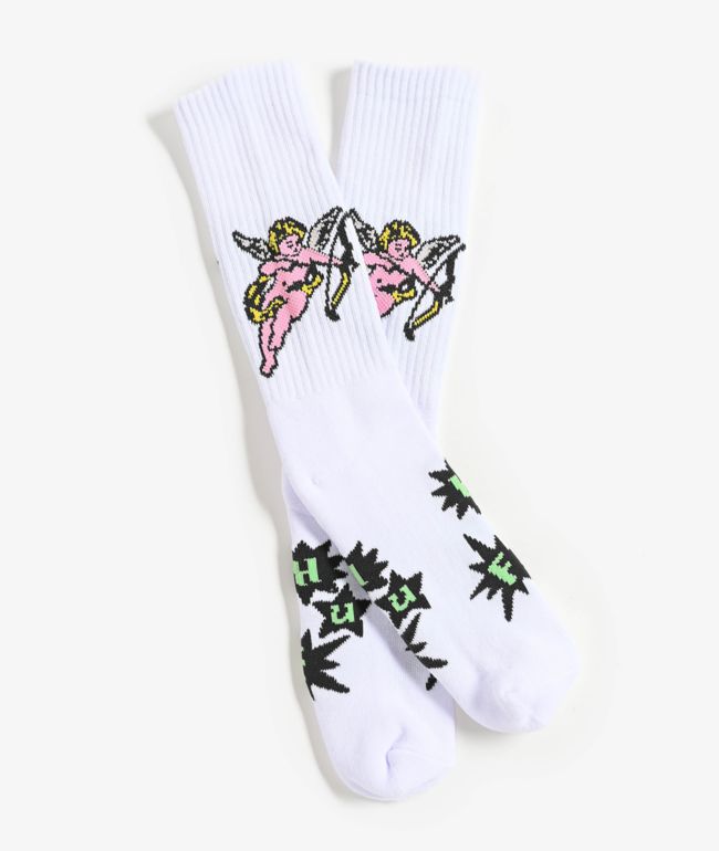 HUF Cupid White Crew Socks - HUF