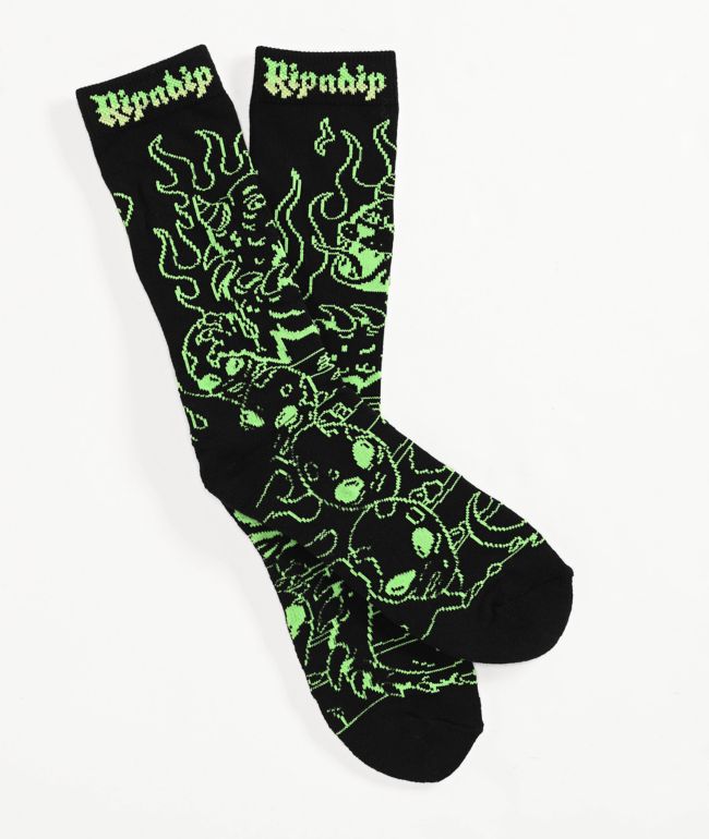 RIPNDIP Horntail Black Crew Socks - RIPNDIP