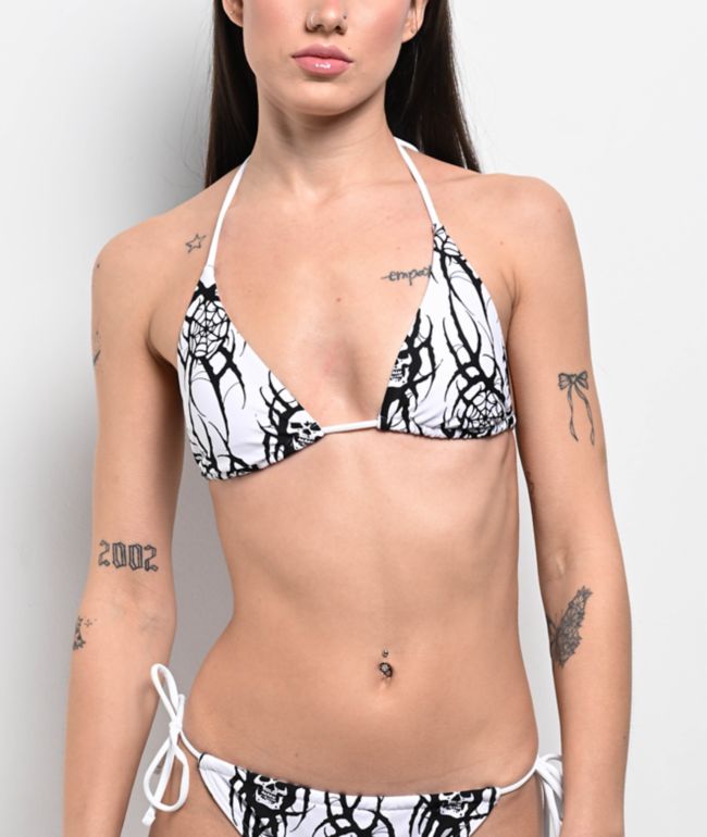 Lurking Class by Sketchy Tank x Kyle Grand Sin White Triangle Bikini Top - Lurking Class by Sketchy Tank