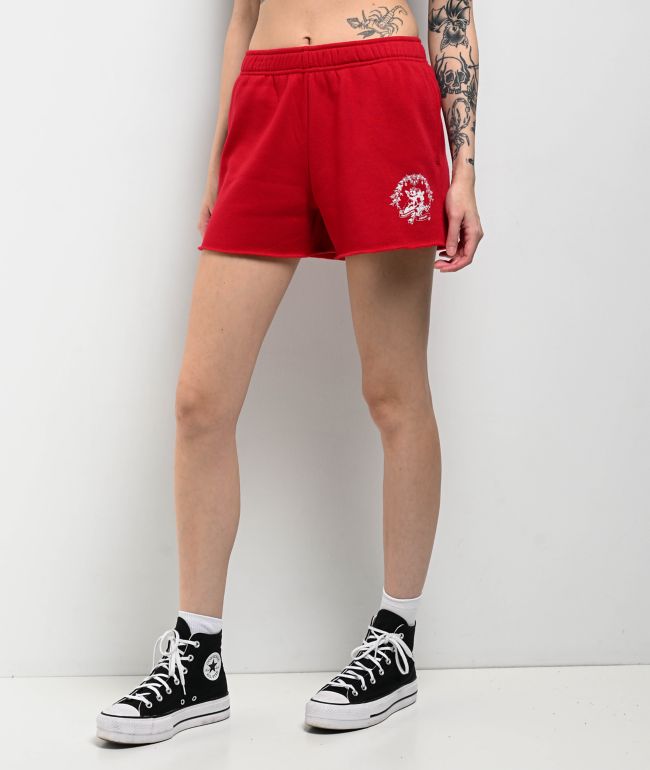 Freeworld Juliet Cutoff Red Sweat Shorts - Freeworld