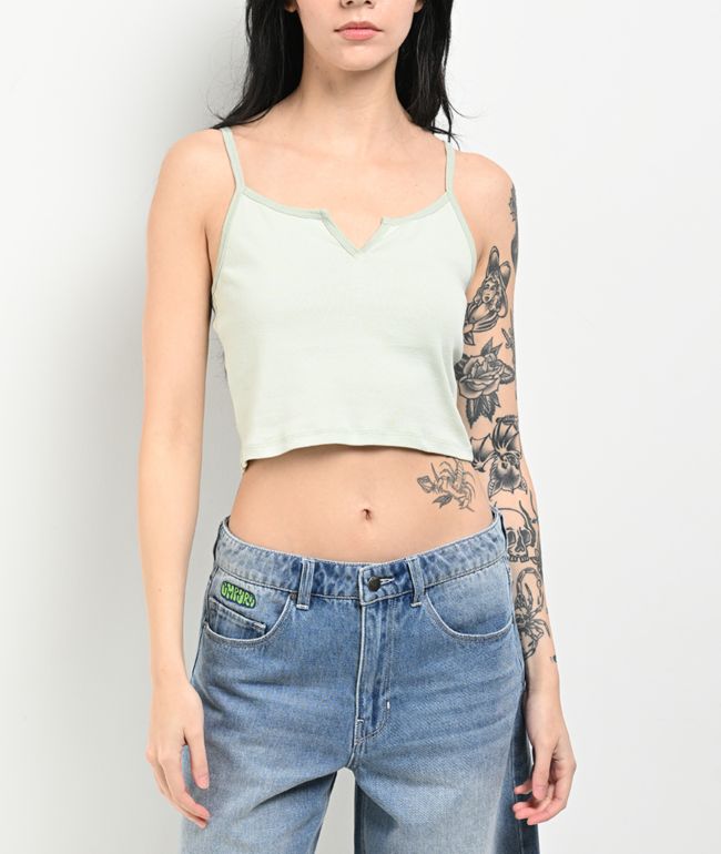 Freeworld Mirabelle Aqua Crop Tank Top - Freeworld