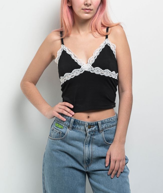 トップス andwang cross lace tanktop black Cross lace tanktop